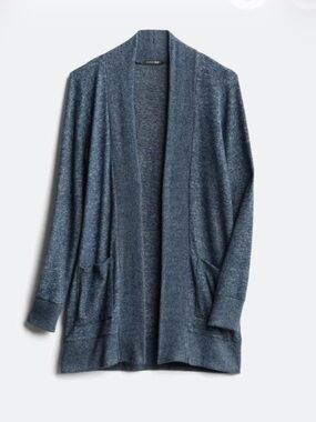 PAPERMOON cardigan size S blue brushed knit pockets Stitchfix